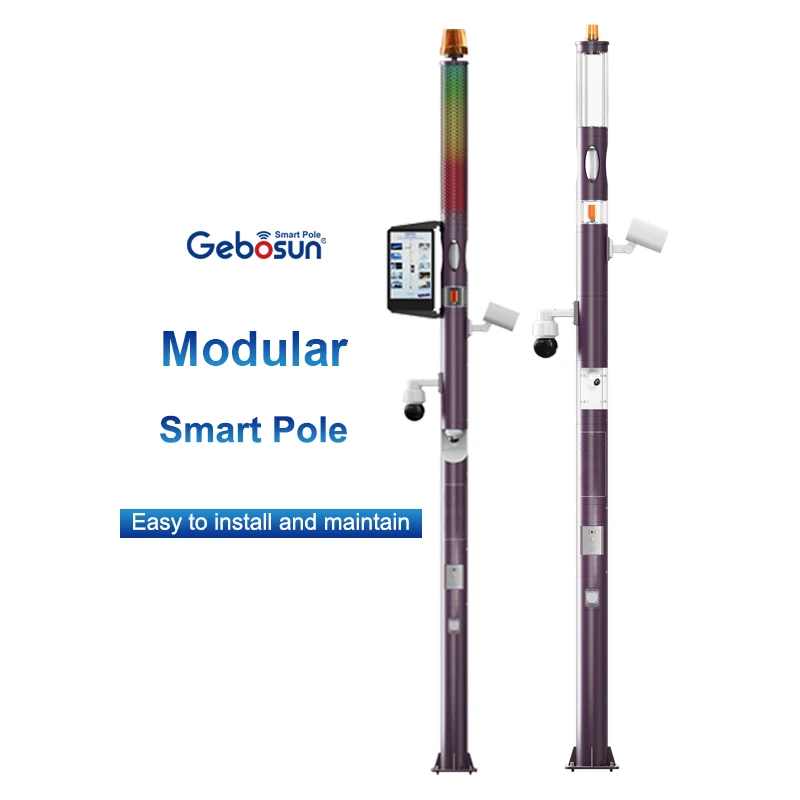 Gebosun IP65 Waterproof High Quality Multi-Function Smart City Pole System CCTV Camera Smart Street Lighting Pole