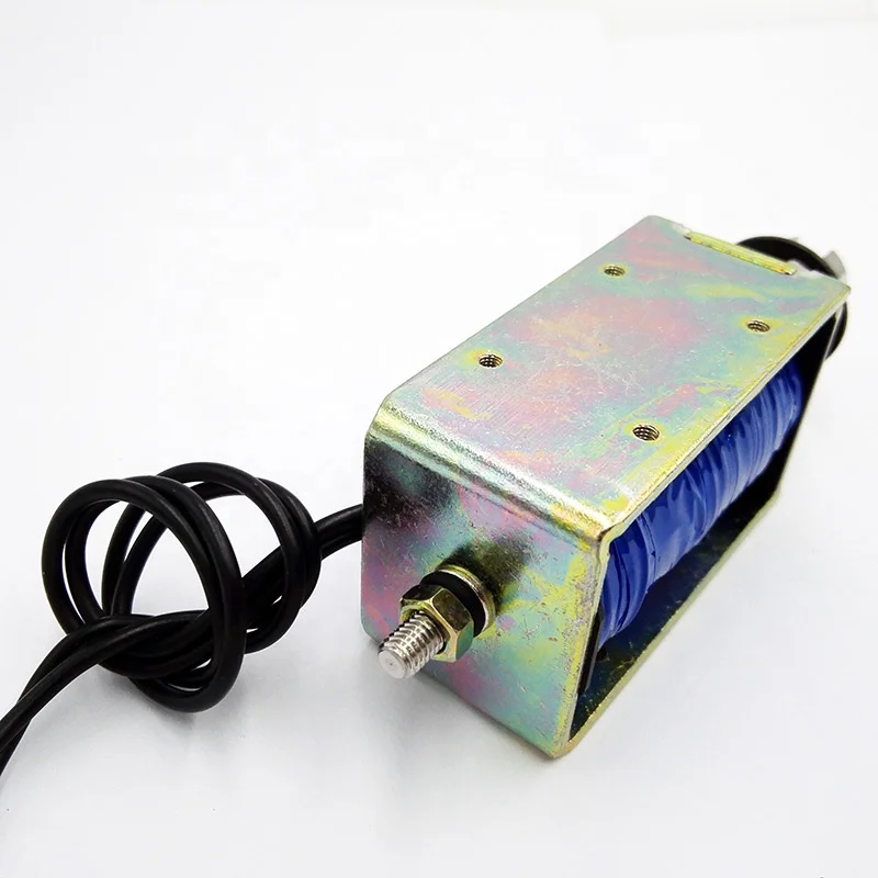 12V 24V DC Electric Magnet 60N Electromagnetic Solenoid Pull & Push Solenoid Frame Electromagnet TAU-1564T