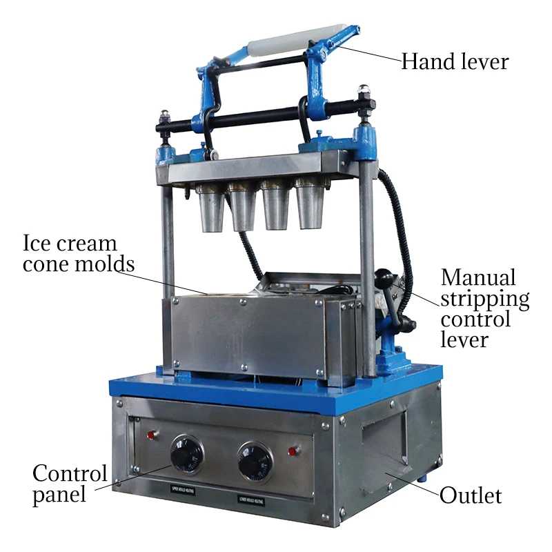 Automatic Ice Cream Cone Muffin Making Eatable Edible Biscuits Coffee Cup Cake Tartlet Eggtart Shell Waffle Maker Machine