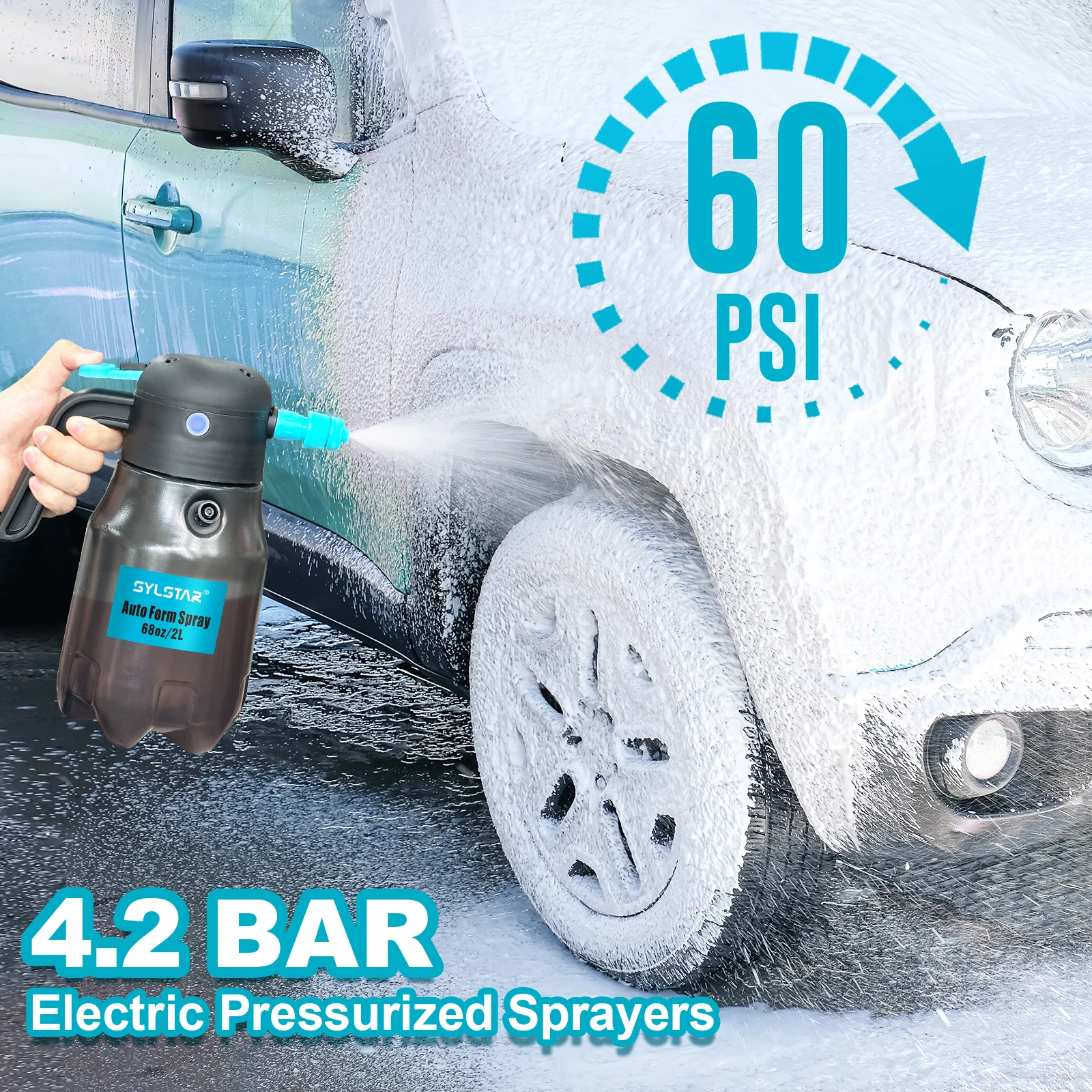 car wash foam sprayer Battery Powered electric Foam Sprayer for Car Wash USB Rechargeable Cordless Pump for Car Cleaning