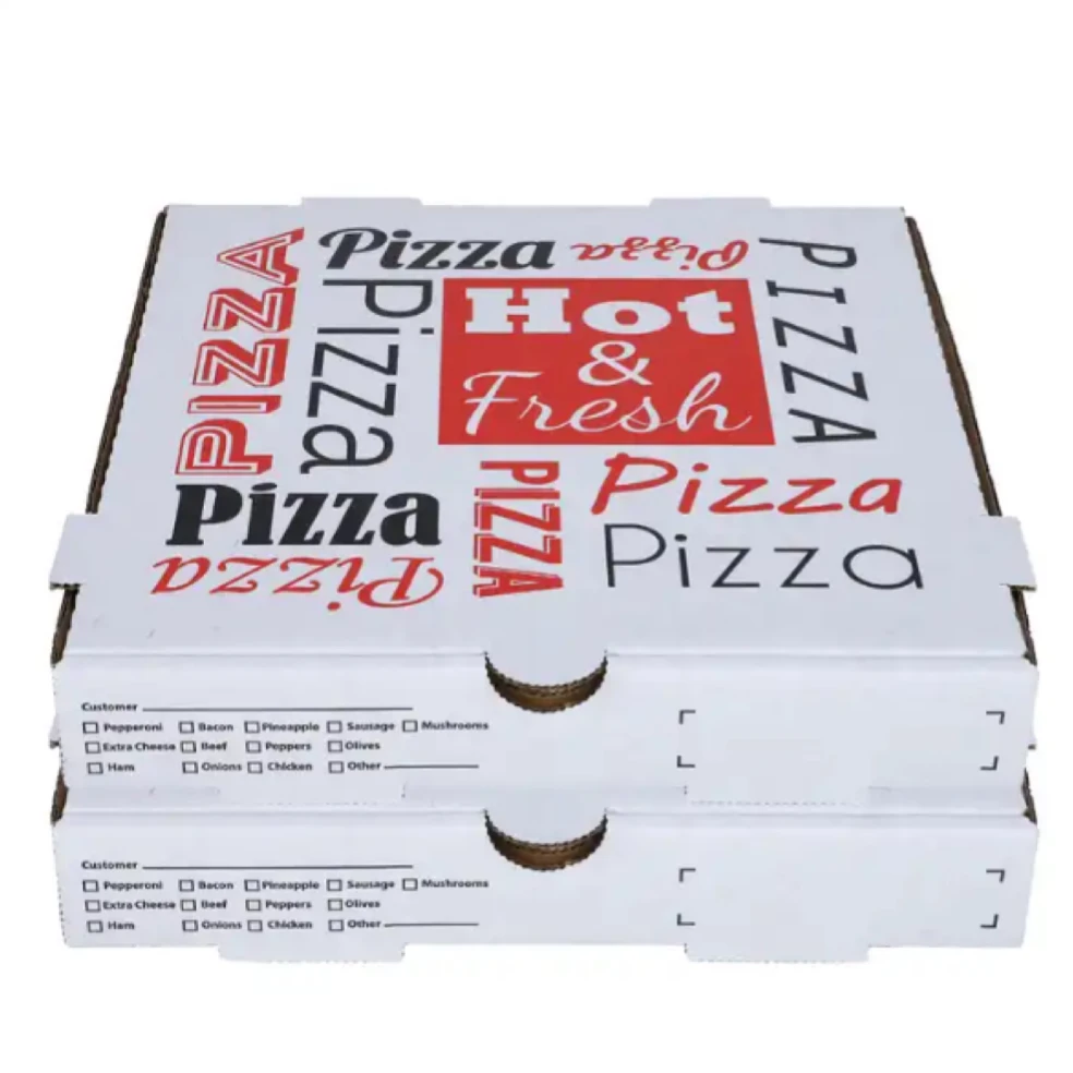 Wholesale Pizza Custom Printed logo Different Size Food Pizza Flute Corrugated Carton Box