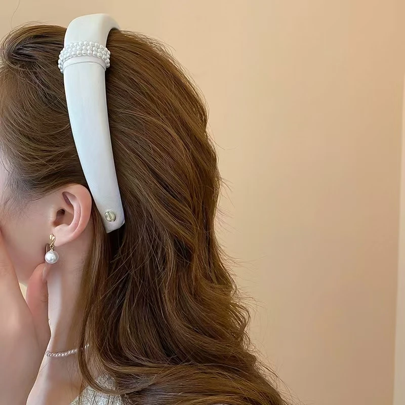 wholesale fashion elegant hair accessories hair tie minimalist headband pearl hair bands for women