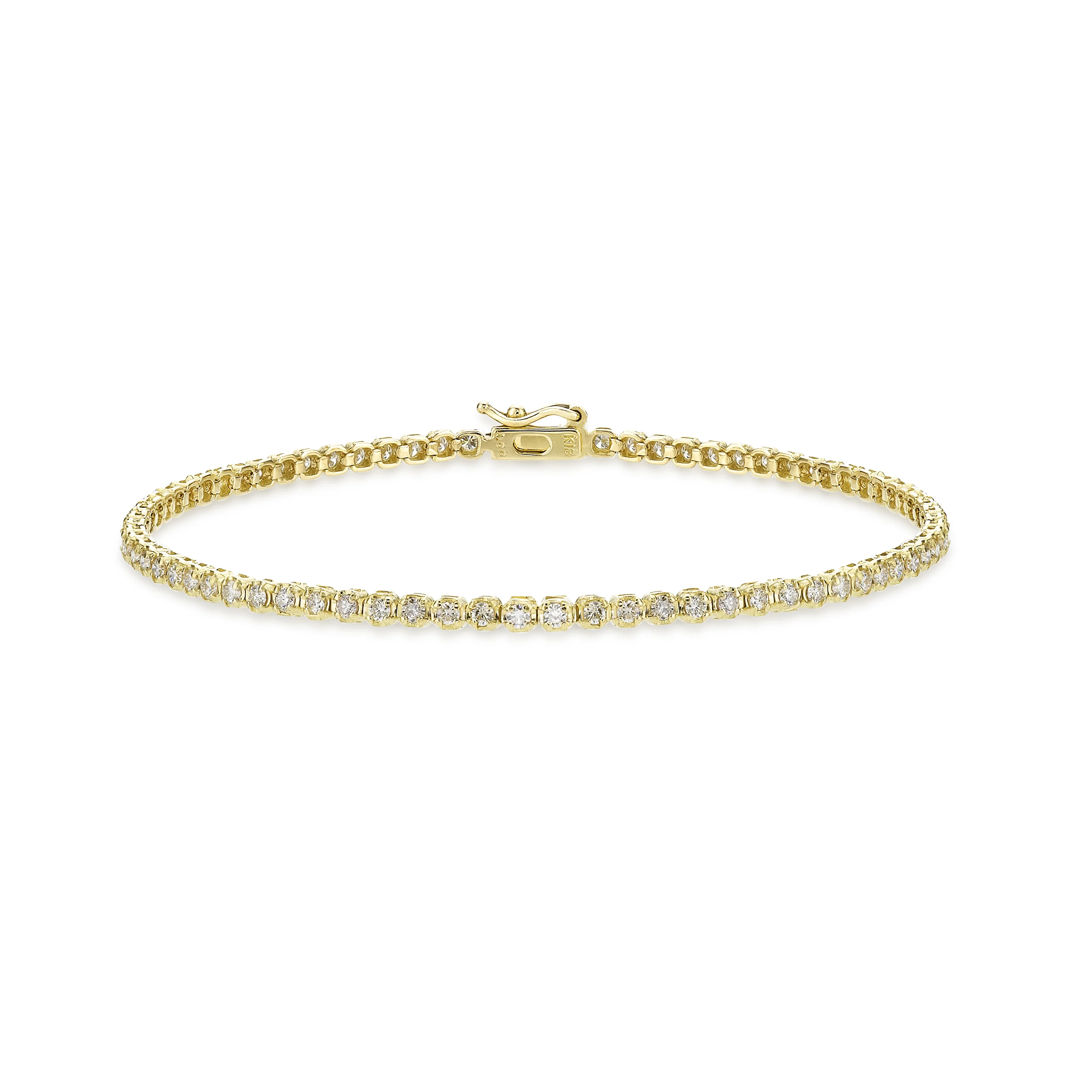 
JMW Japan Women Classic 18K White gold Real Diamond Tennis Bracelet Jewellery 
