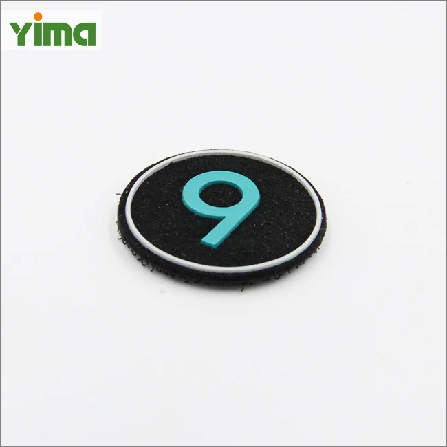Silicone patch washedable hook & loop back customization of irregular shapes PVC rubber patch