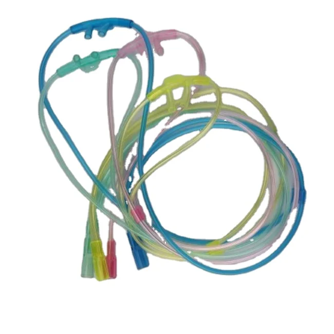 Disposable medical  PVC color nasal oxygen cannula
