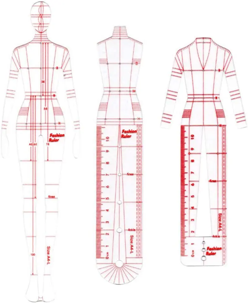 Модная акриловая изгибающая линейка человеческого тела измерительная для рисования одежды инструмент