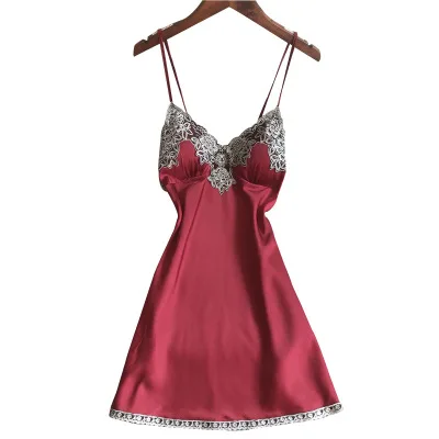 Новое поступление атласная ночная рубашка женское сексуальное ночное платье шелковая пижама