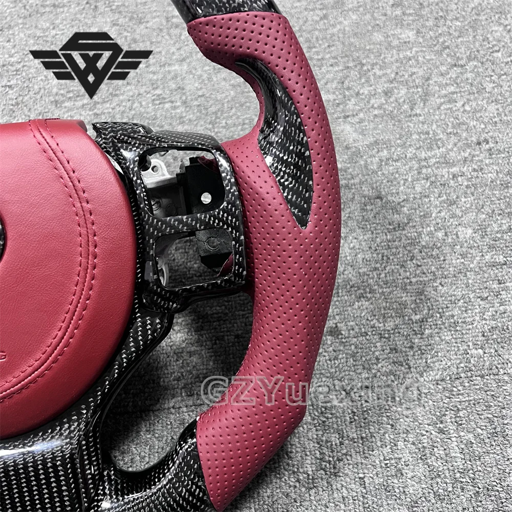 High Quality Customized Steering Wheel Suitable for Lexus IS250 Carbon Fiber Red Perforated Leather Of LED Lights And Heater