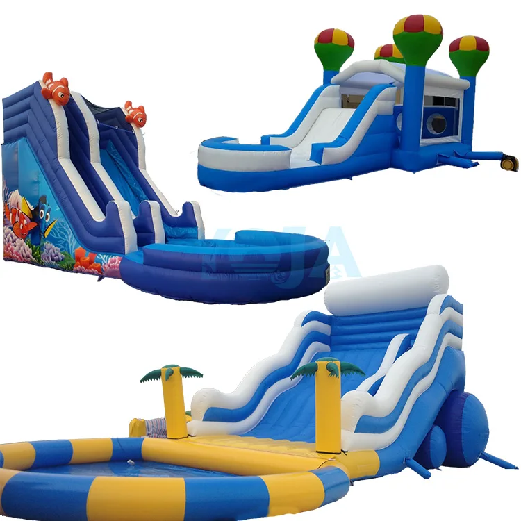 commercial grade factory price hot sale inflatable water slides backyard  tropical water slide combo bounce house with pool