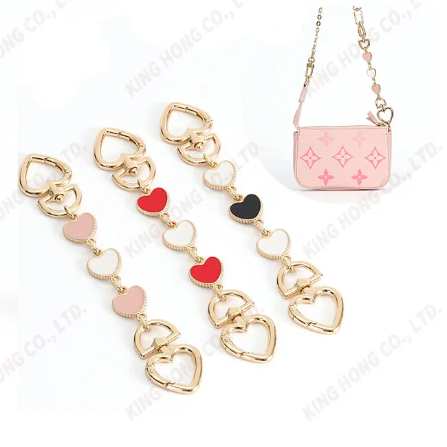 2023 High Quality Light Gold Metal Chain Shoulder Bag Transformation Color Love Extension  Chain For Bags Parts And Accessories