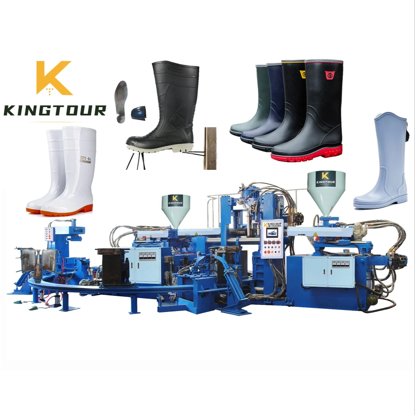 Single Double Color Plastic Rubber Gumboots Injection Molding Machine