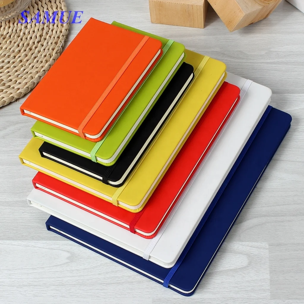 A5 B5 Wholesales custom logo printed plain hardcover a5 leather notebook