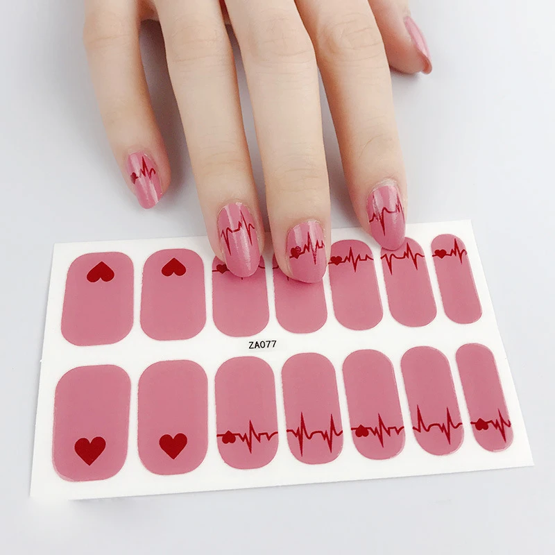 OEM SBelle 2023 Hot Sale Custom DIY Nail Product Stickers 14 Strips Real Gel Nail Stickers