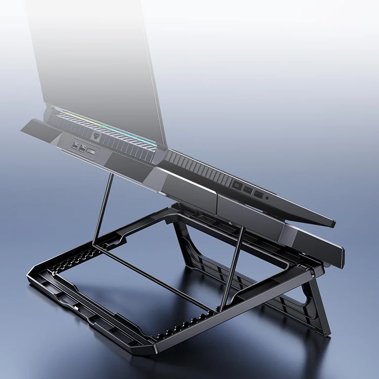 MC Height adjustable foldable usb plastic 17 inch six fans electric laptop cooling pad aluminum cooling pad for laptop