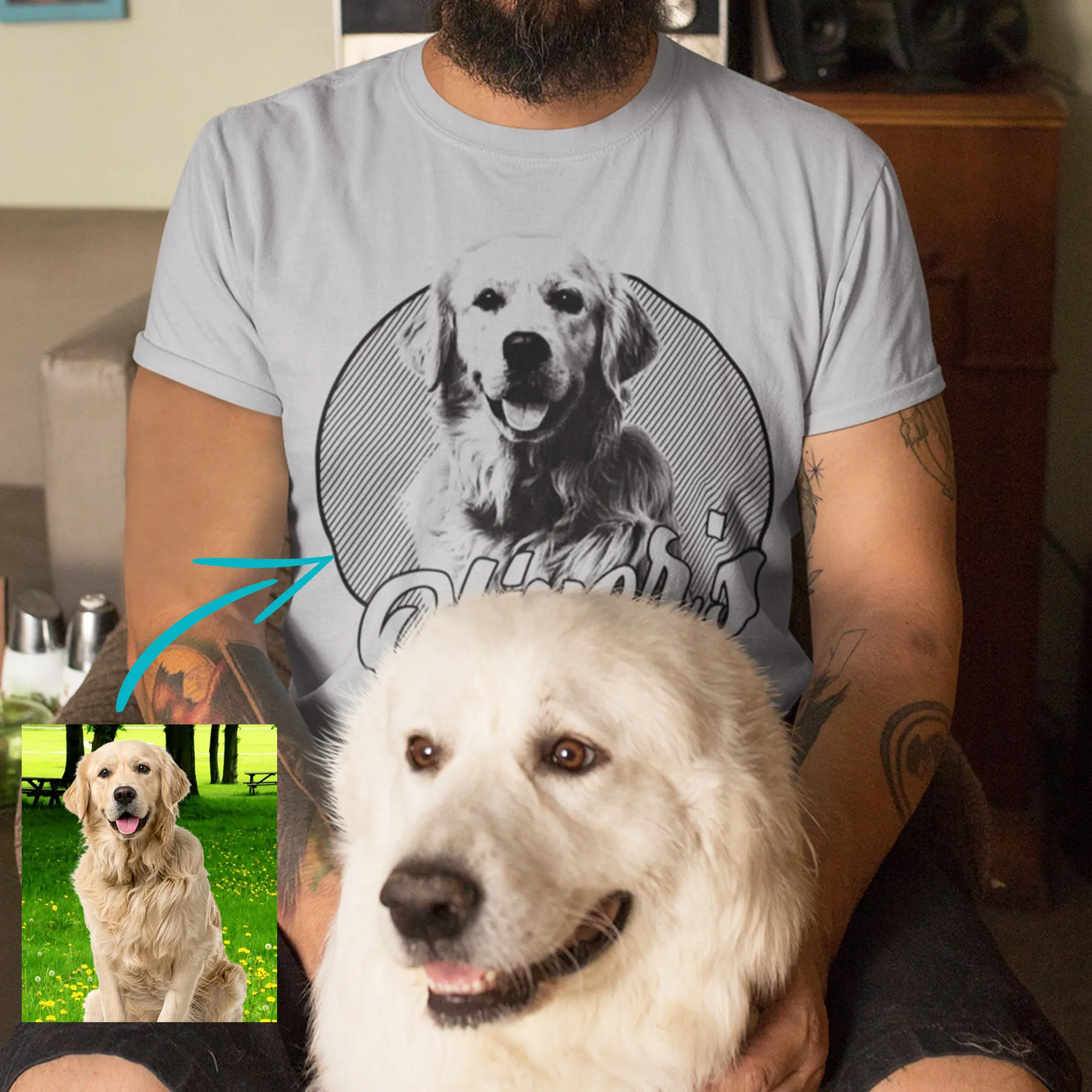 Personalized Best Dad Ever T-Shirt Custom Dog Face Photo Shirt Dogs Name Shirt For Dog Dad Print On Demand T Shirt