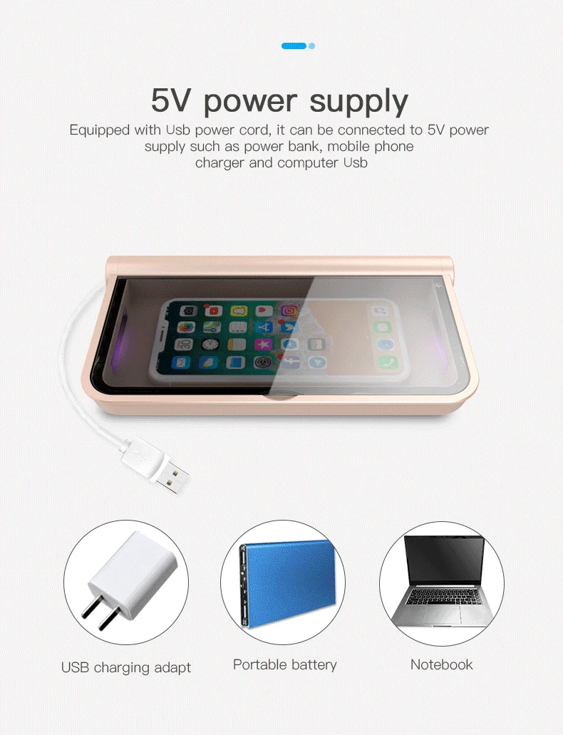 Ultraviolet disinfection fast charge wireless charger mobile phone disinfection equipment UV disinfection box