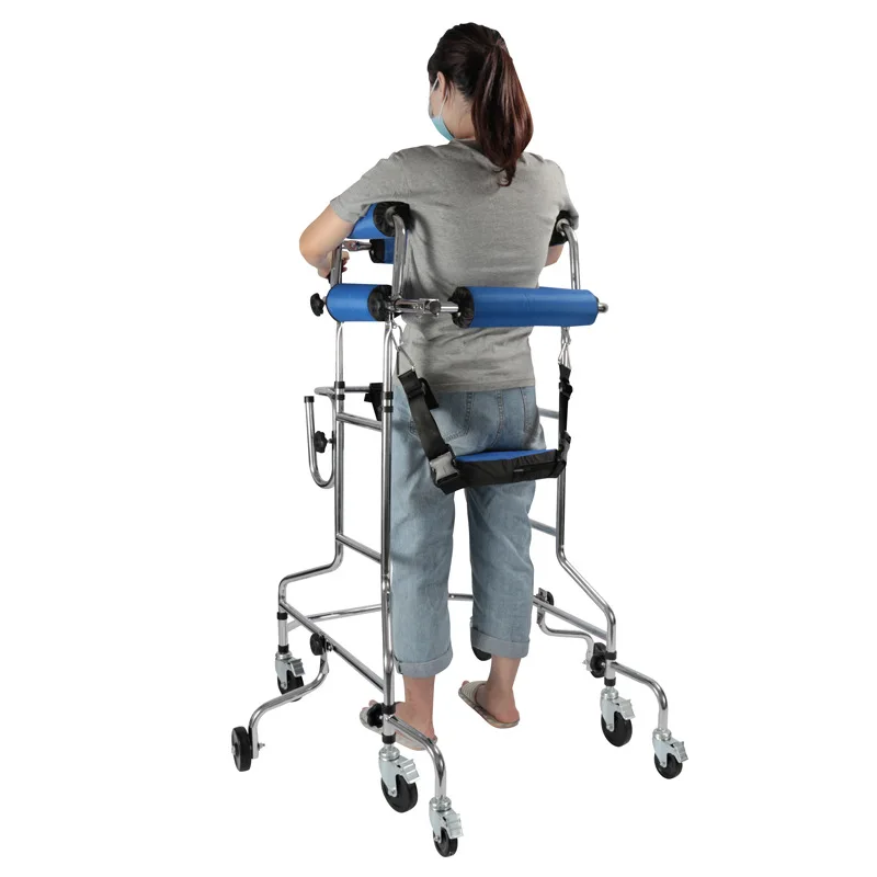 Adult lower limb training rehabilitation standing frame walking aid with seat
