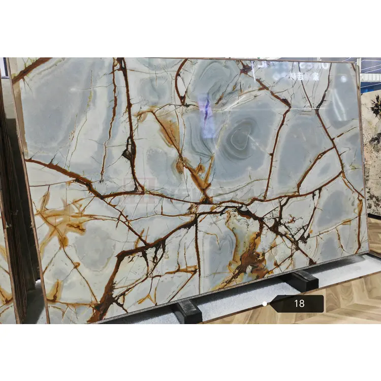 Newstar Stone Luxury Natural Blue Quartzite Granite Slab Louise Fusion Moon Blue Brazil Blue Roma Marble