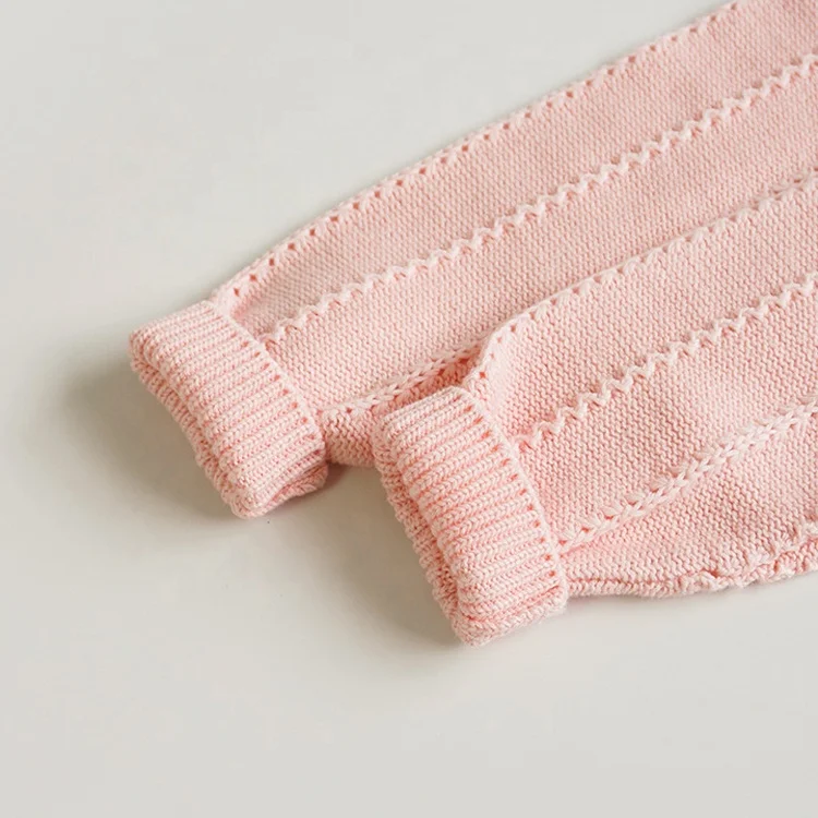 Korean Style Custom Baby Girl Winter Clothes Cotton Knitted Hand Embroidery Baby Child Kids Girls Sweaters