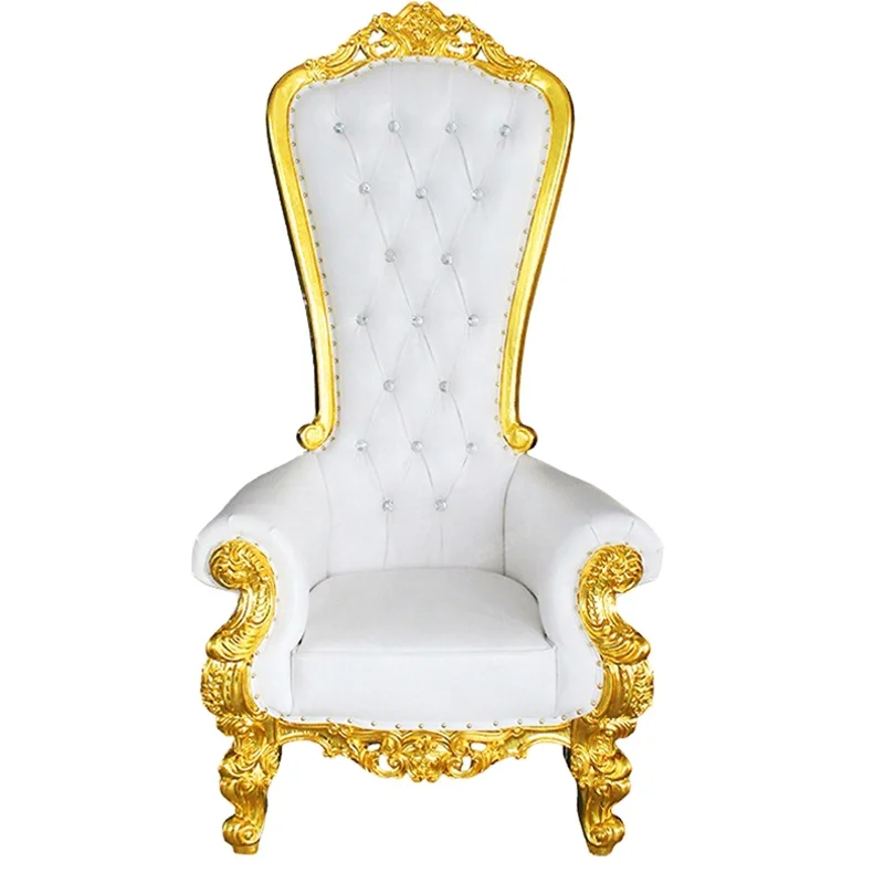 Gold king throne chair cheap hotel furniture high quality wedding high back King Wedding Chair
