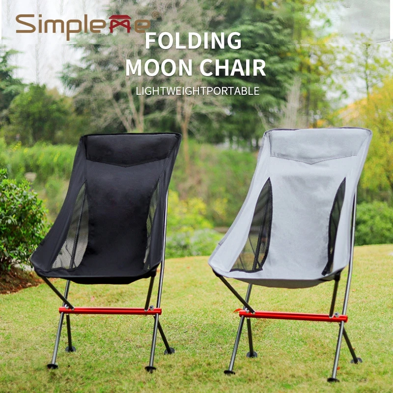 Custom Ultralight Small Pack Size Outdoor Modern Kids Foldable High Back Fishing Camp Moon Chair