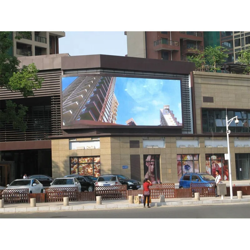 Naked Eye 3D Waterproof Outdoor Street Pole Led Advertising Screen Display P5 In Corner