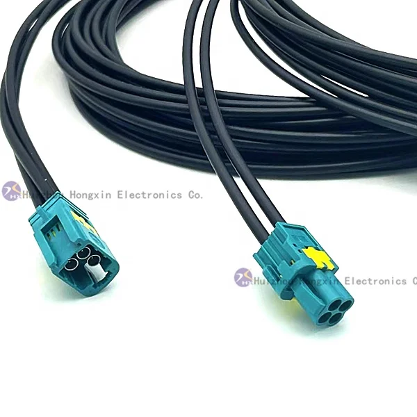 4Pin Mini Fakra Hfm Z Connector To Female Fakra Z Automotive Cable Assembly Mini Fakra Male To Female Rg174 Rg302 Rg316