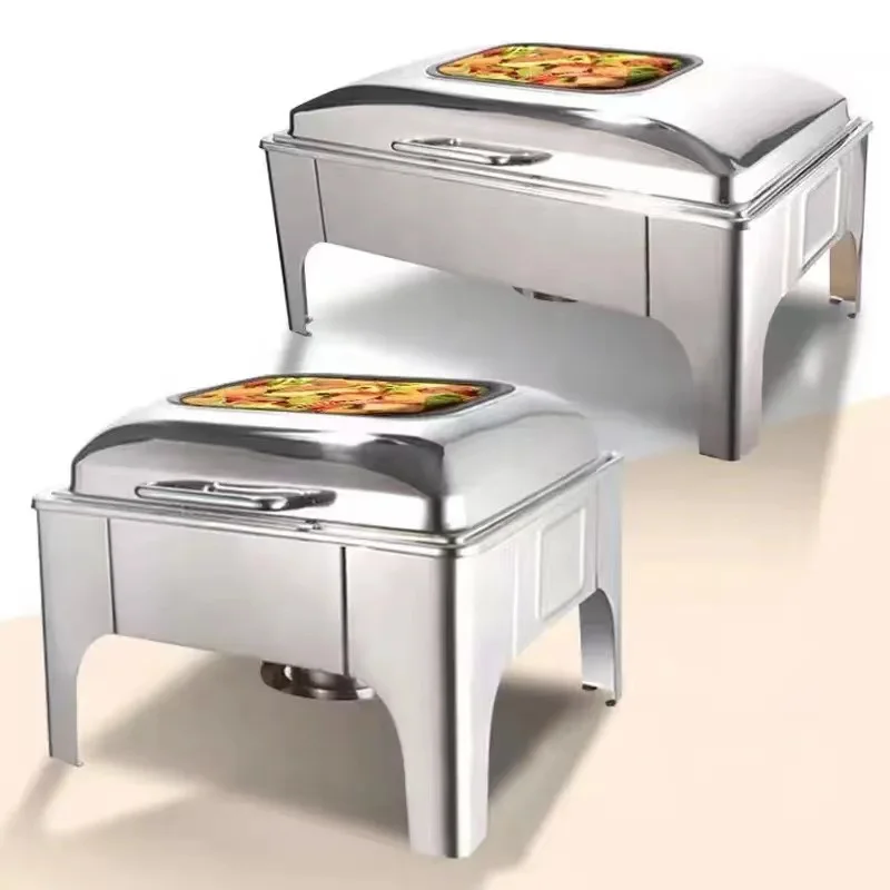 Restaurant Supplies 9L Food warmer Hydraulic Chafer Rectangle Catering Container set Wedding Party Buffet Chafing dishes