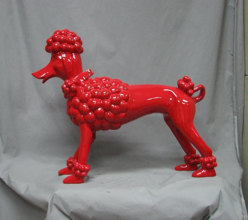 Miniature Garden Decor Dog Poodle Sculpture Statues Ornament Resin Art Color Feature Material  Animal supltures for Living-room
