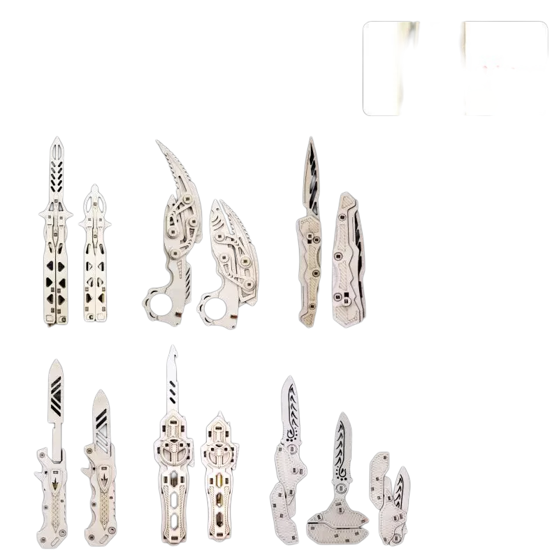 Assembly Military Knife Model Toys DIY Puzzle Claw Bullet Shooting Folding Knife DIY Wooden Hot Selling Laser Cutting 3D Wood