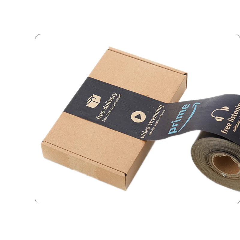 Wholesale 7.6cm 50M Prime Carton Sealed Package Reinforced Roll Gum Gummed  Water Activated Packing Kraft Paper Tape