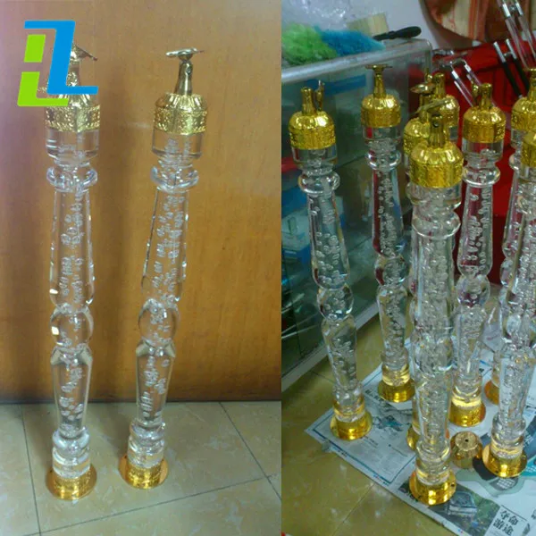 High Grade indoor clear acrylic baluster /plastic glass stair handrail