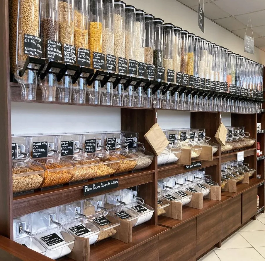 Bulk candy box food storage snack grain nut candied date box transparent acrylic Food Dispenser for supermarket store