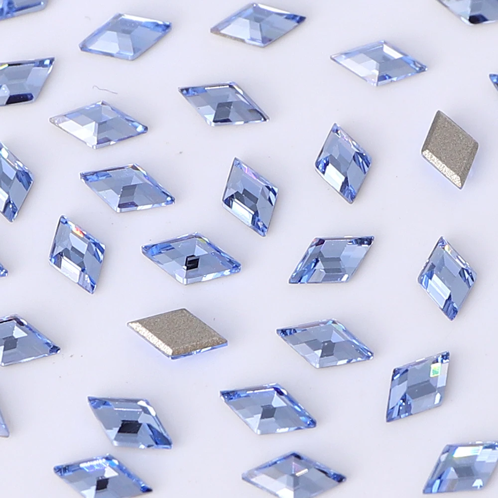 2024 Latest Fashion Factory Direct Wholesale Rhombic Eco-friendly Materials Glistening Glass Bevel Rhinestones For Nail Art