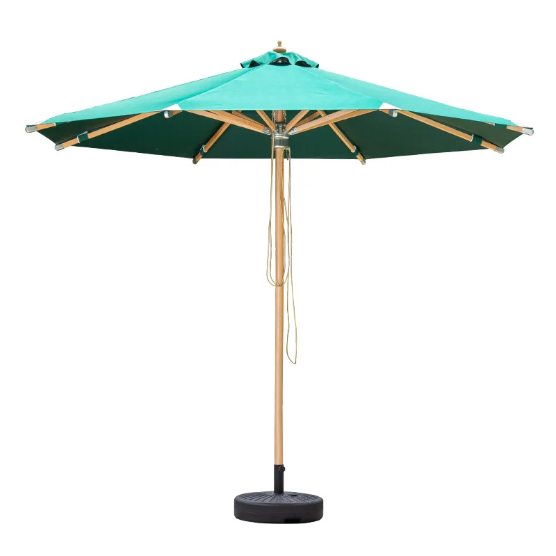 Wholesale outdoor wooden garden Cafe courtyard parasol Breathable light easy to install parasol