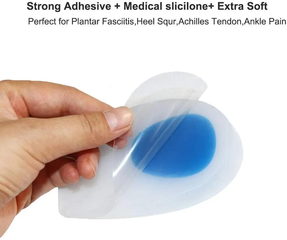 Silicone Heel Cup Pads for Bone Spurs Plantar Fasciitis Feet Insoles Arch Supports Orthotics Inserts Relieve Flat Feet, High Arc