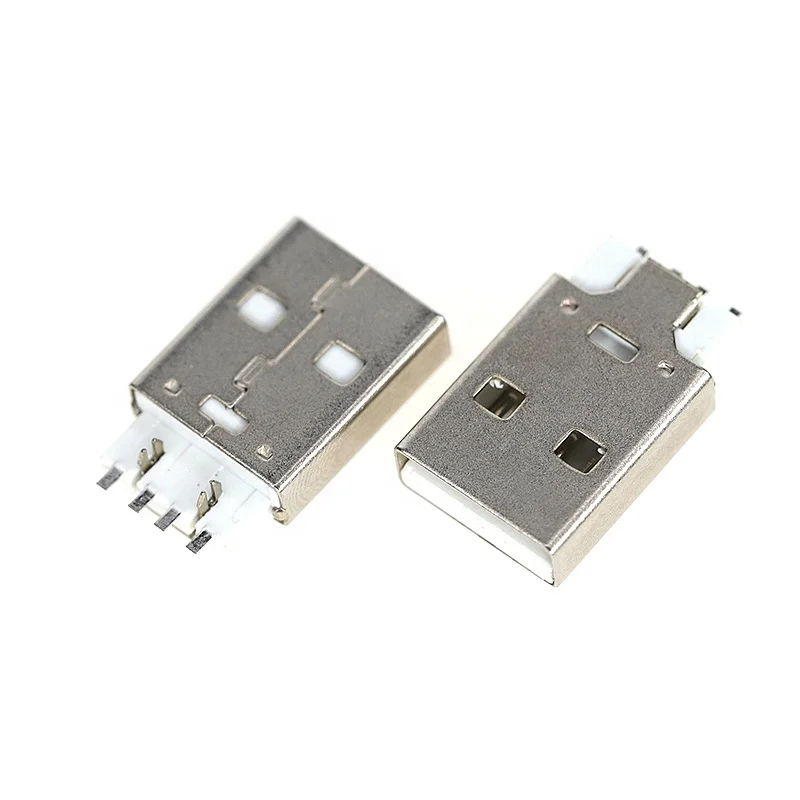 USB Male Connector SMT Sinking Board Type 4P USB Type A Male Connector With Harpoon Feet