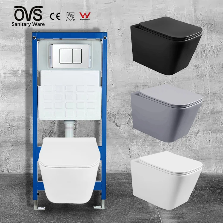 Ovs Cupc Toilet Guandong Wall Hang Modern Inodoro Pieces One Toilet Set Bowl Ceramic Sanitary Ware Wall Hung Toilet Set