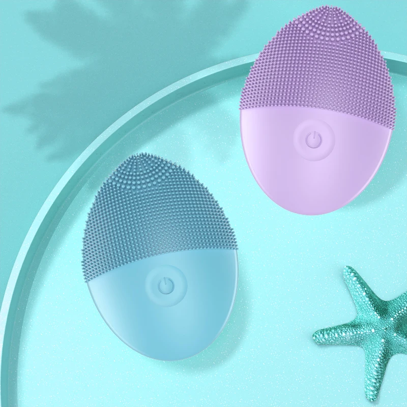 Portable Mini Waterproof Sonic Face Cleansing Washing Massage Brush Electric Silicone Facial Cleanser Brush