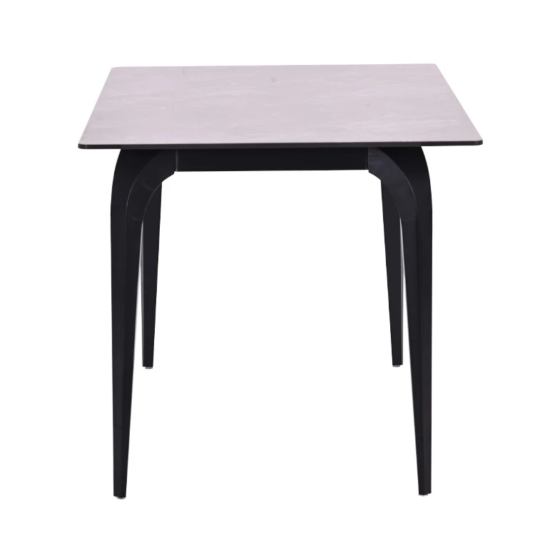 Free Sample Wood Round Steel Square Extendable Victorian European White Marble Dining Table Set