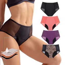 Transparent Sexy Mesh Lace Design Ropa Interior Full Protection Washable 4 Layers Leak-Proof Underwear Menstrual Period Panties