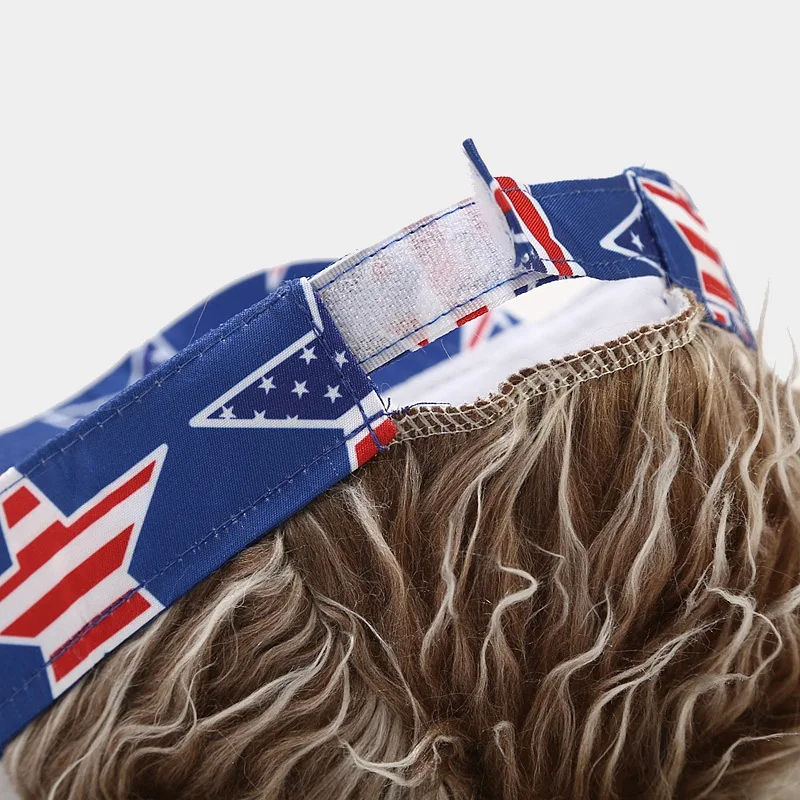 Hot Selling Stock American Flag Cap Five Pointed Star Striped Wig Custom Baseball Cap Pattern Logo