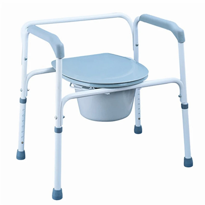Factory direct sales shower chair for the elderly, mobile commode chair, folding commode chair with wheels