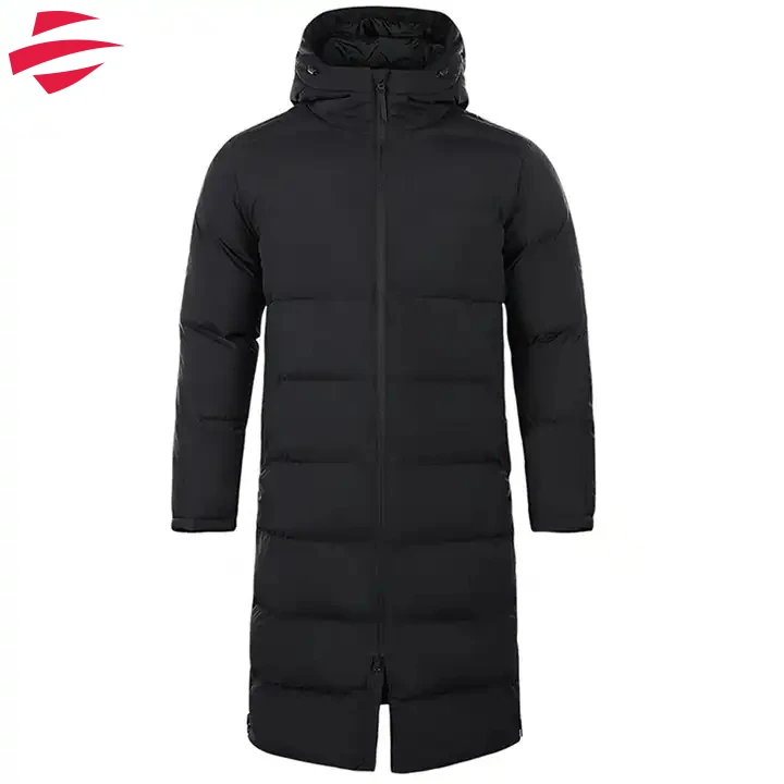 Custom Long Puffer Jacket Custom Heat Transfer Logo Puffer Jacket Zip up Down Coat