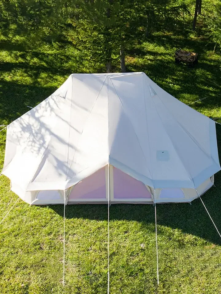 Luxury outdoor waterproof four season safari 6 meter glamping oxford bell tent emperor tent