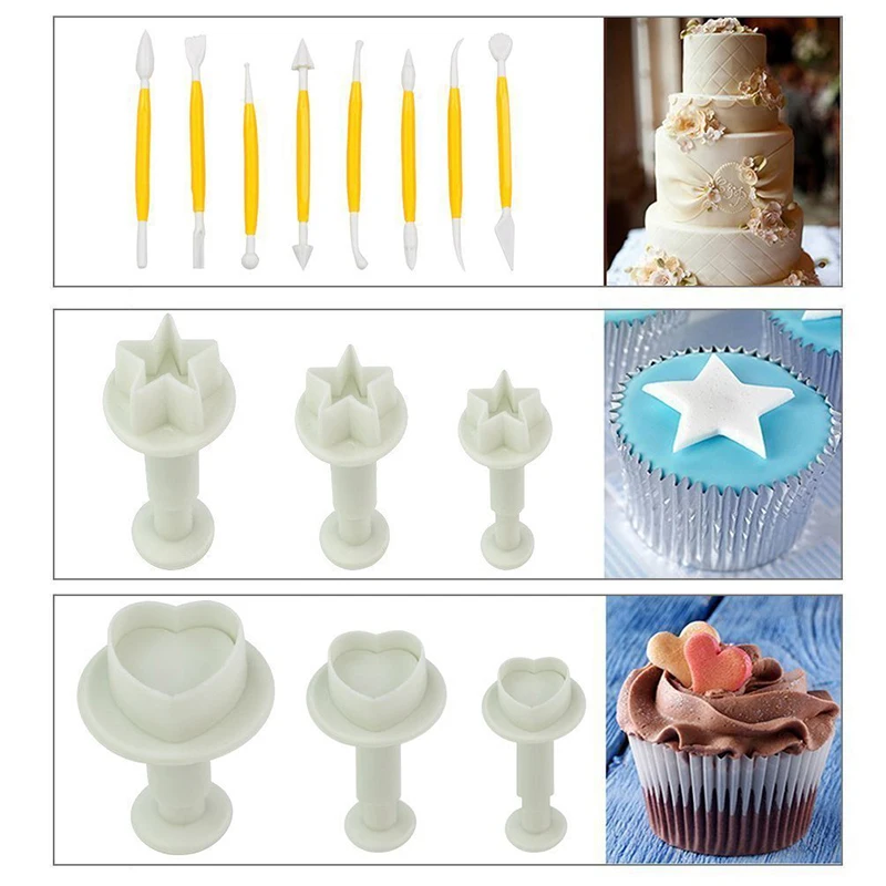 Baking accessories plastic miniatures wedding decoration cake tool mold set for fondant decorate