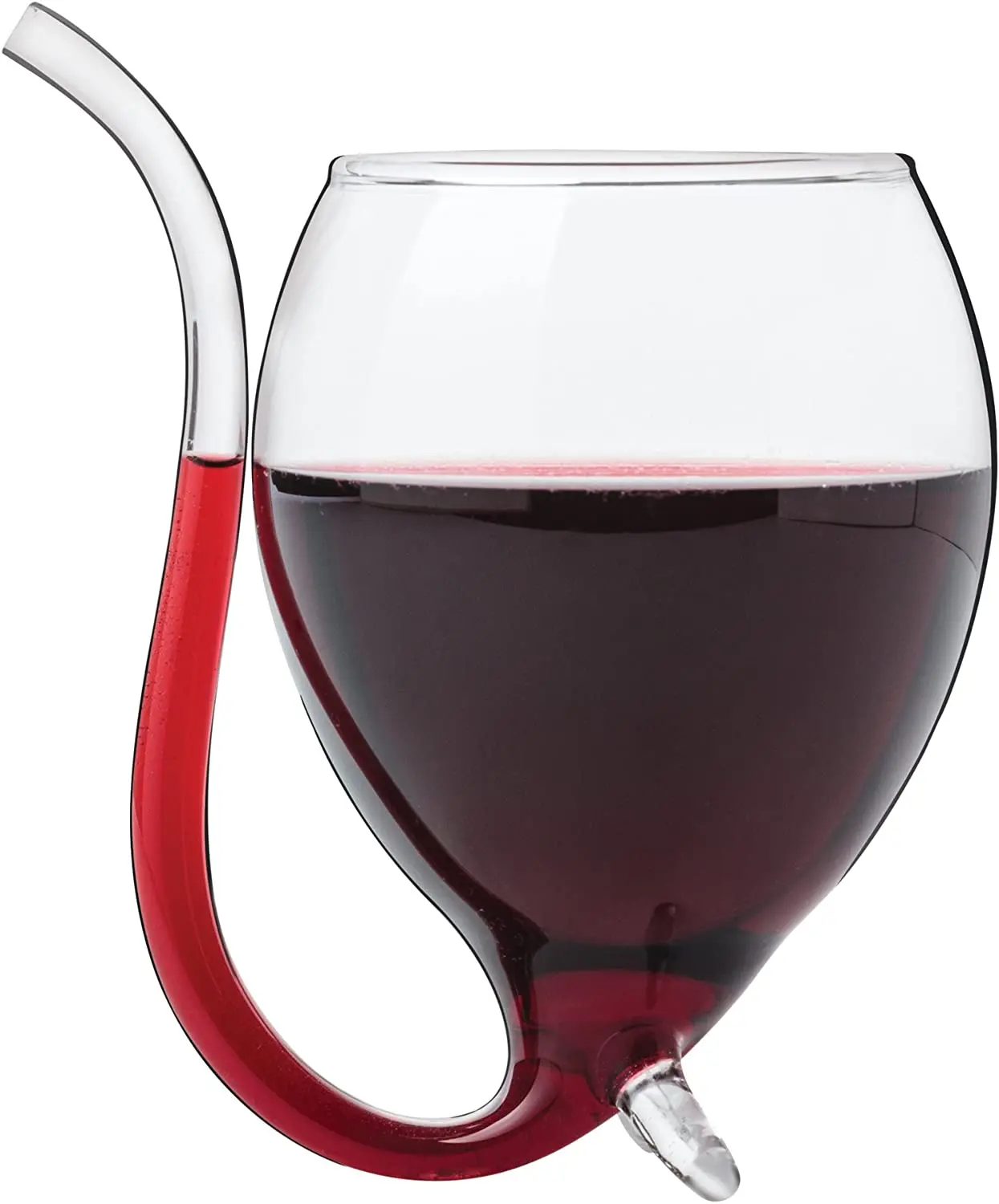 Hot sale 300ml vampire Red Wine Glass Cup Transparent Glassware Mug heat resistant glass cup with Drinking Tube