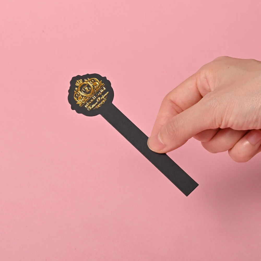 Custom Printed Black Perfumes Paper Strips Manufacturer Blotter Strips Fragrance Smell Paper Fragrance Blotter