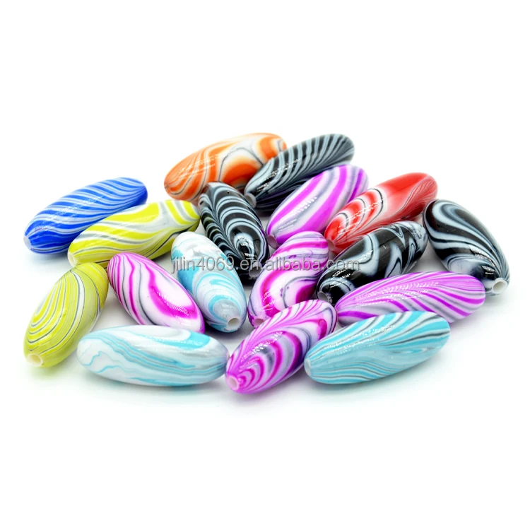 500g Acrylic round colored beads With Wood grain straight hole ball hair beads for DIY Necklace Bracelet Jewelry Making