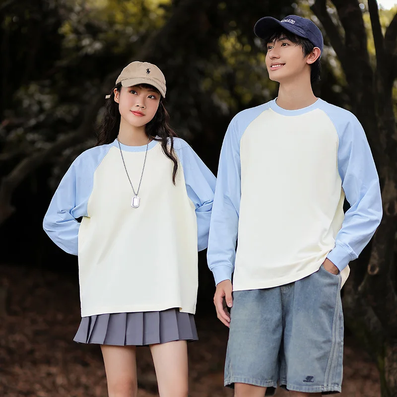 Blank T-shirts For Men long Sleeve High Quality Long Sleeve 100% cotton Tshirt Pure Color Man Custom Logo 260gsm